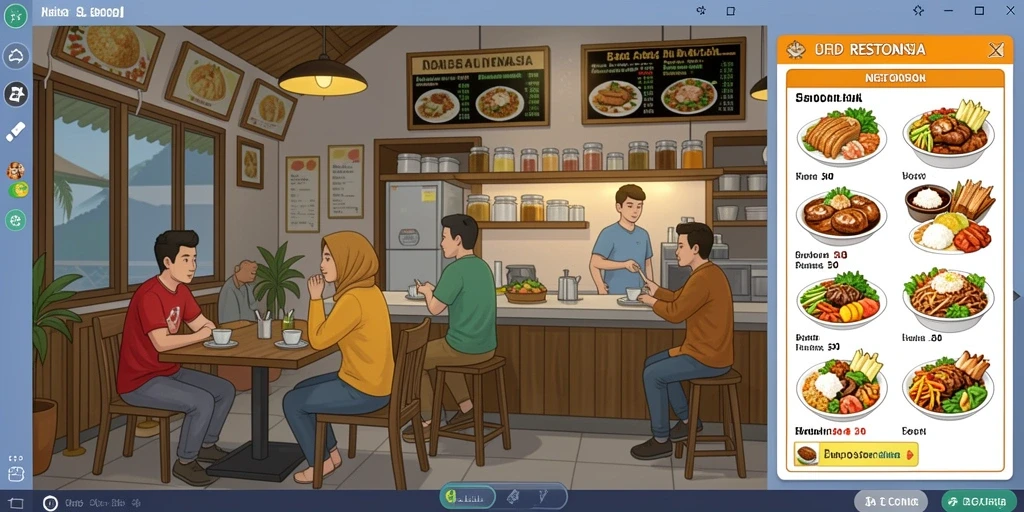 Gambar menunjukkan karakter utama dalam aksi penuh.
